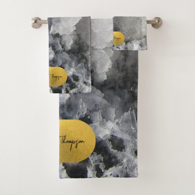 Conjunto De Toalhas Script de Assinatura de Cristais do Mar de Folha d (Insitu)