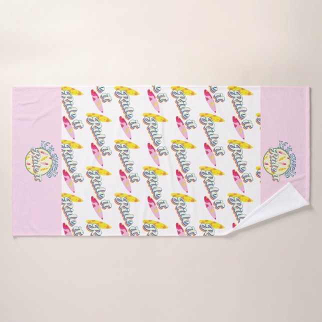Conjunto De Toalhas Se ele inchar, vá surfar em uma cinta rosa (Toalha de Banho)