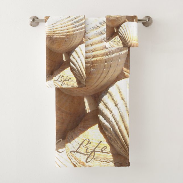 Conjunto De Toalhas Sea Shells Fotografia Praia Life (Insitu)