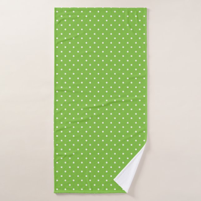 Conjunto De Toalhas Seamless  bright lime polka dot pattern  (Toalha de Banho)
