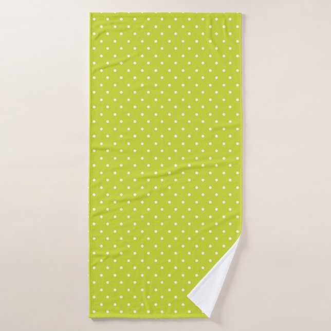 Conjunto De Toalhas Seamless pattern  bright lime polka dot pattern (Toalha de Banho)