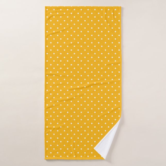 Conjunto De Toalhas Seamless yellow-orange  polka dot  pattern  (Toalha de Banho)