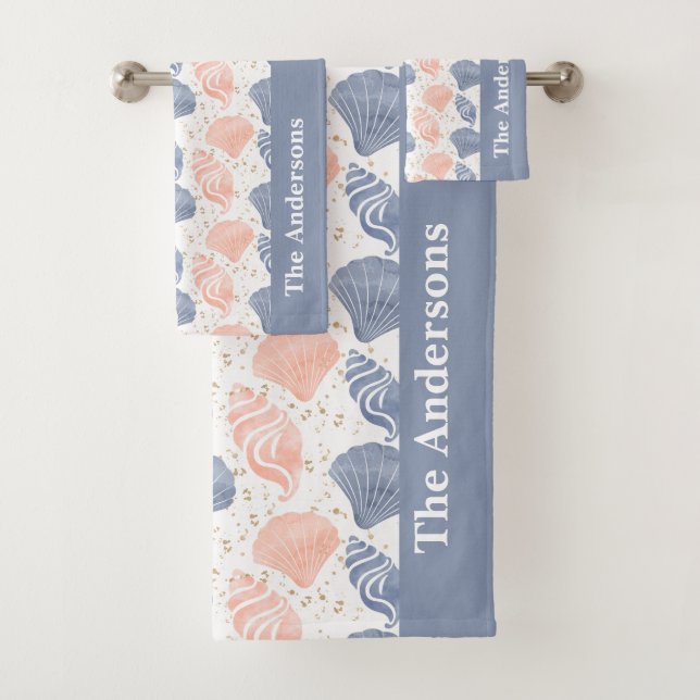 Conjunto De Toalhas Seashell Personalizado (Insitu)