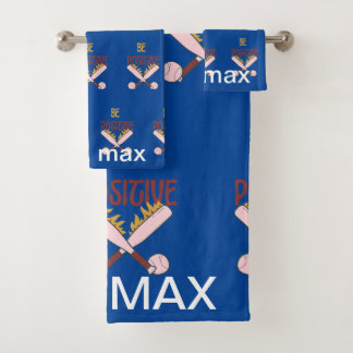 Conjunto De Toalhas Seja personalizado de beisebol positivo