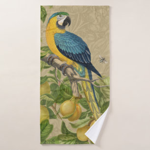 Conjunto De Toalhas Selva Tropical Amarela Macaw Antiguidade