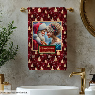 Conjunto De Toalhas Senhor e Sra. Claus Cranberry Bath Towel