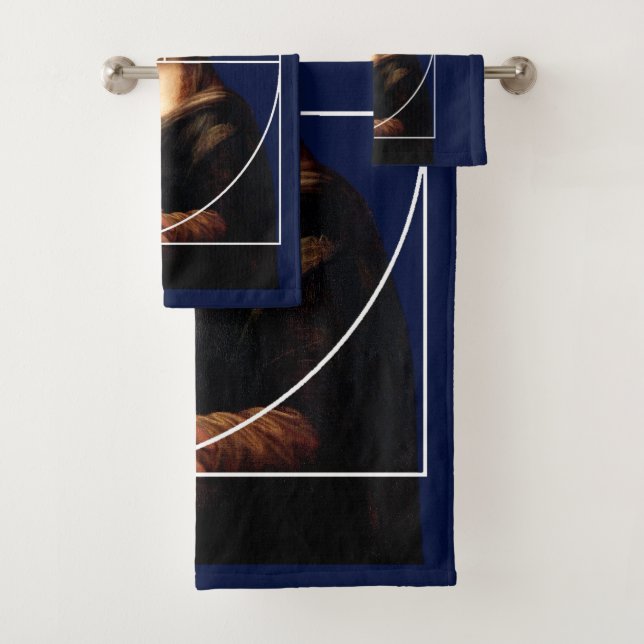 Conjunto De Toalhas Sequência Fibonacci Leonardo da Vinci Mona Lisa (Insitu)