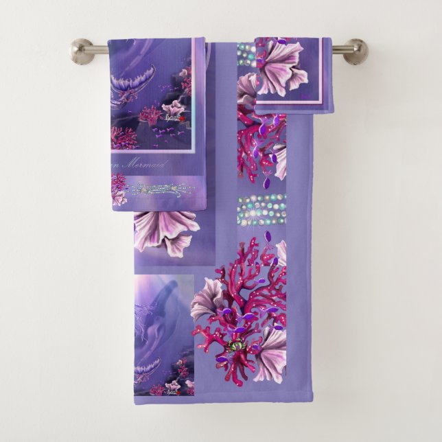 Conjunto De Toalhas Sereia do Oceano Roxo (Insitu)