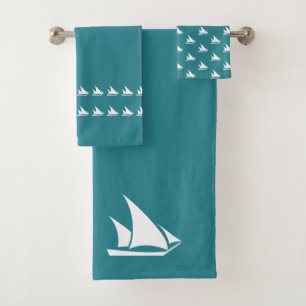 Conjunto De Toalhas sereia e de cerceta das baleias azul e branco