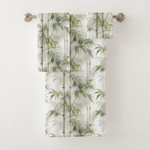 Conjunto De Toalhas Serenidade de Bambu Verde