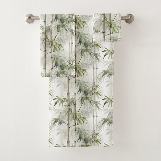 Conjunto De Toalhas Serenidade de Bambu Verde (Insitu)