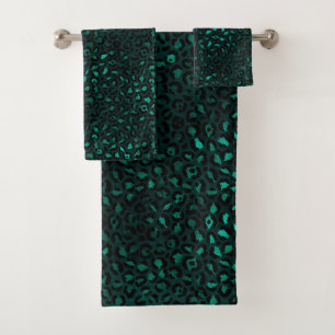 Conjunto De Toalhas Série Leopardo Teto e Dourado Design 4