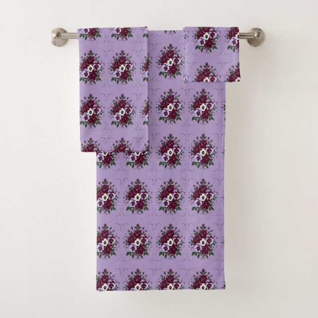Conjunto De Toalhas Serviette de Bain - Bouquet de Violettes (Insitu)
