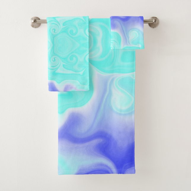 Conjunto De Toalhas Set de Toallas de baño en morado y celeste (Insitu)