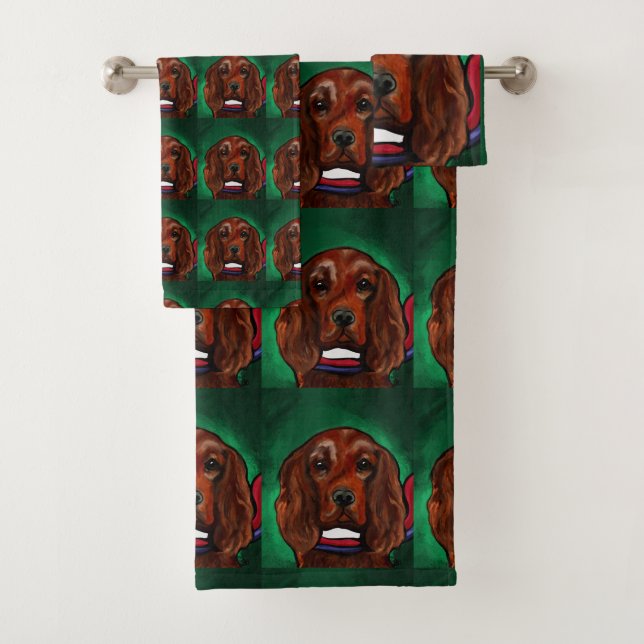 Conjunto De Toalhas Setter Vermelho Irlandês     (Insitu)