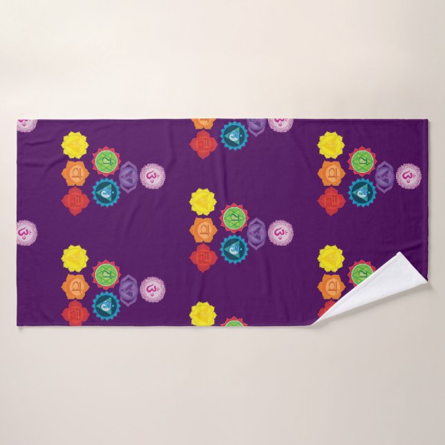 Conjunto De Toalhas Seven Chakras Yoga Art (Toalha de Banho)