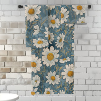 Conjunto De Toalhas Shasta Daisy Art Nouveau