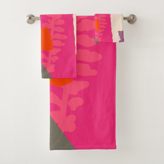 Conjunto De Toalhas Silhueta Botânica Moderna Bloqueia Artística (Insitu)