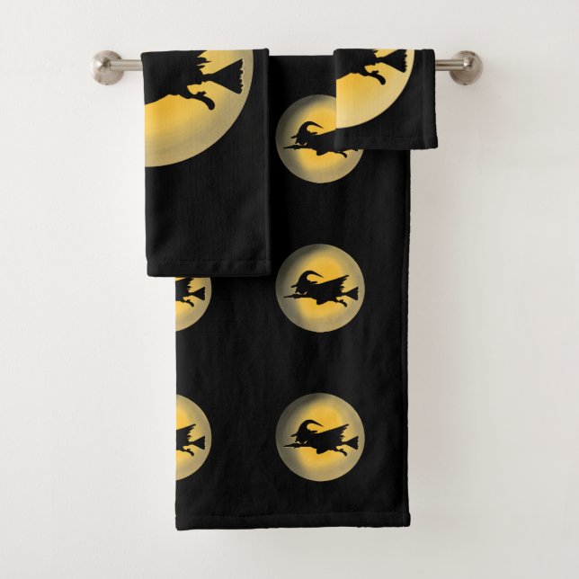 Conjunto De Toalhas Silhueta da Bruxa Má Voadora (Insitu)