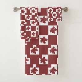 Conjunto De Toalhas Silhueta de flores em padrão.