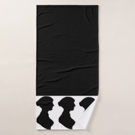 Conjunto De Toalhas Silhueta de Jane Austen em Preto