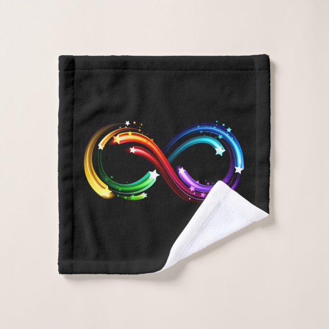 Conjunto De Toalhas Símbolo do infinito de cometas arco-íris (Pano de lavar)