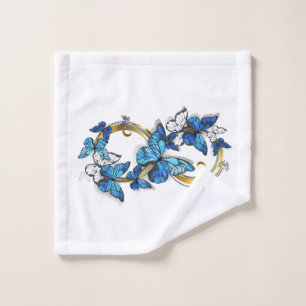 Conjunto De Toalhas Símbolo infinito de borboletas azuis Morpho