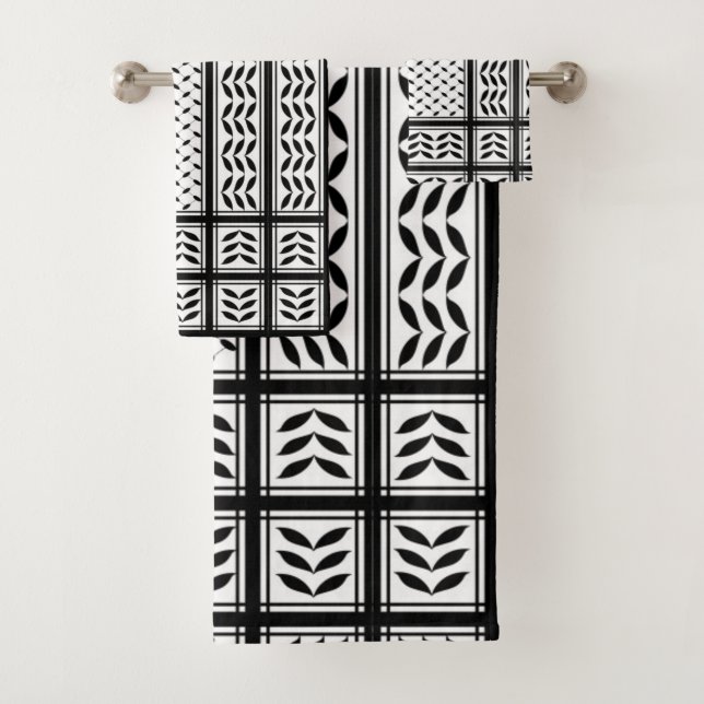 Conjunto De Toalhas Símbolo Keffiyeh do Padrão de Resistência Palestin (Insitu)