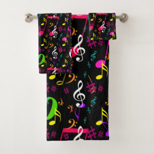 Conjunto De Toalhas Símbolos Musicais Design