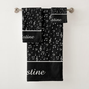 Conjunto De Toalhas símbolos musicais personalizados