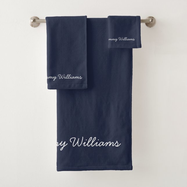 Conjunto De Toalhas Simples Marinho azul mínimo profissional (Insitu)
