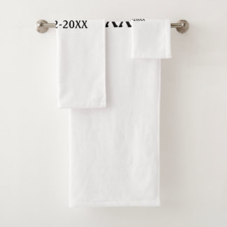 Conjunto De Toalhas simples monograma mrs. nome data ano Thro