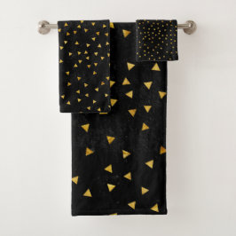 Conjunto De Toalhas Simples Premium Dourado de Luxo Preto