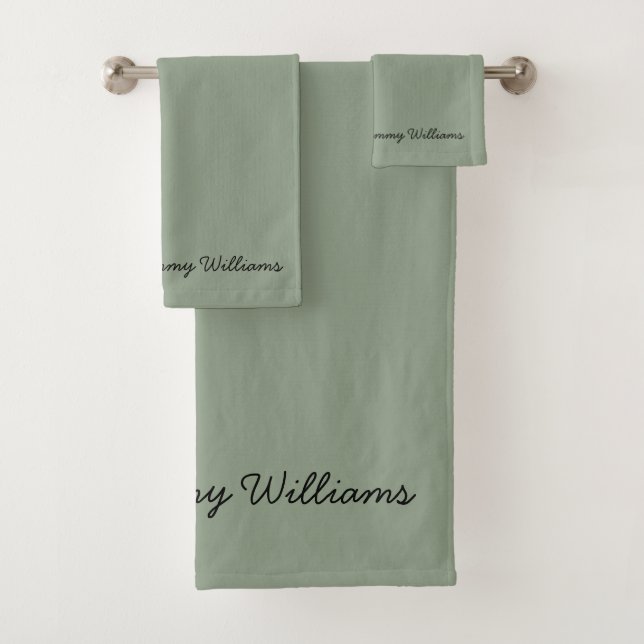 Conjunto De Toalhas Simples profissional Verde Sage Minimalista (Insitu)