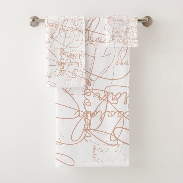 Conjunto De Toalhas Sinais de Rosa de Padrão de Caligrafia (Insitu)