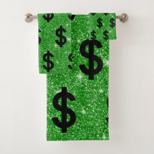 Conjunto De Toalhas Sinal de Dólar Negro Money Empreendedor Wall Stre