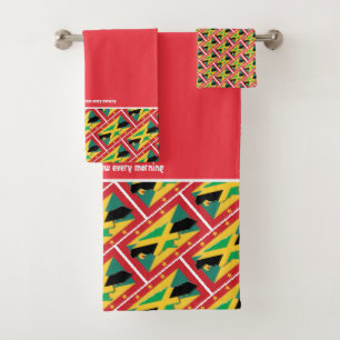 Conjunto De Toalhas SINALIZADOR DE JAMAICA Vermelho Personalizado