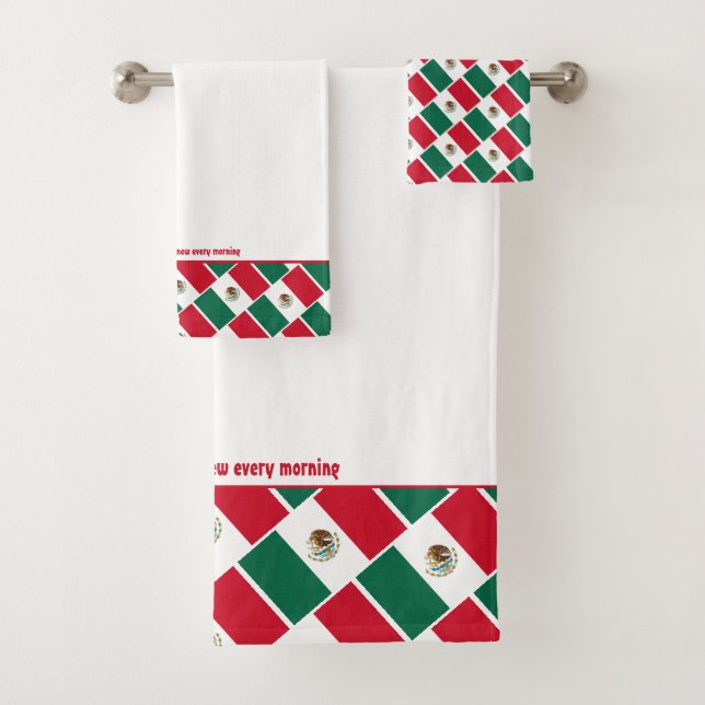 Conjunto De Toalhas Sinalizador México Personalizado (Insitu)