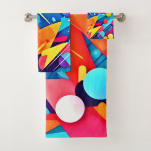 Conjunto De Toalhas Sinfonia Geométrica de Cor