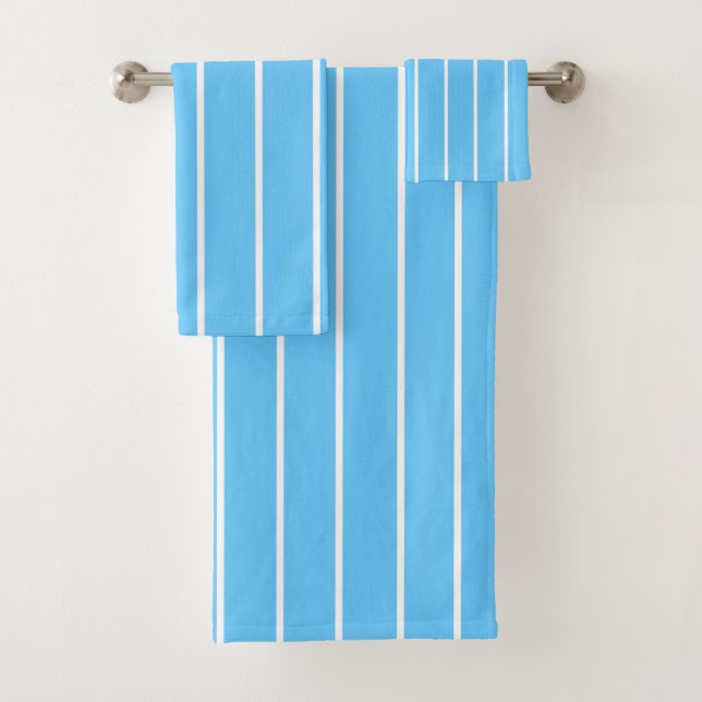 Conjunto De Toalhas Sky Blue and White Summer Stripes (Insitu)