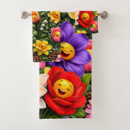Conjunto De Toalhas smiling floral garden washcloth description add a