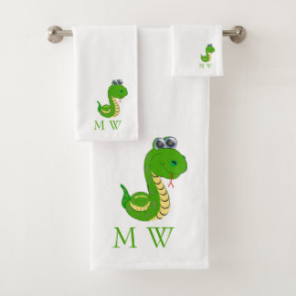 Conjunto De Toalhas Snake Design Monogrammed