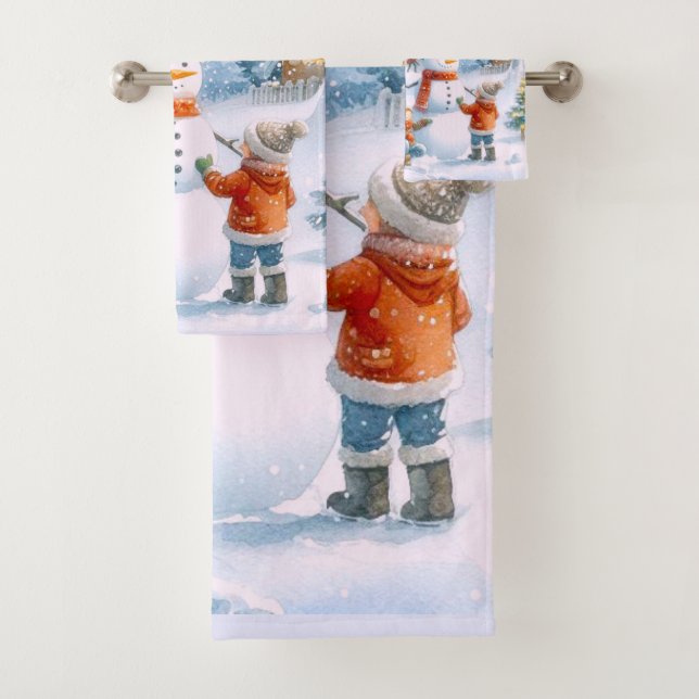 Conjunto De Toalhas Snowman de 1950 (Insitu)