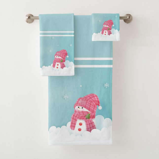 Conjunto De Toalhas Snowman de Natal (Insitu)