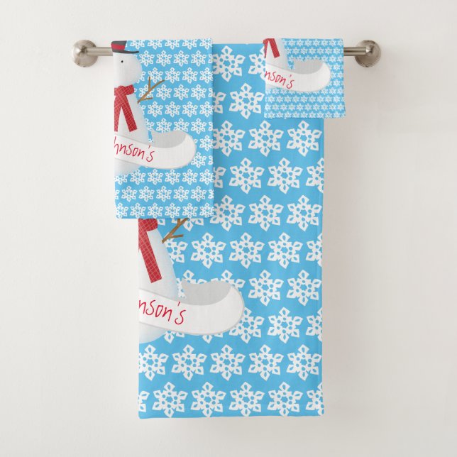 Conjunto De Toalhas Snowman E Snowflakes (Insitu)