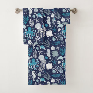 Conjunto De Toalhas Sob o mar