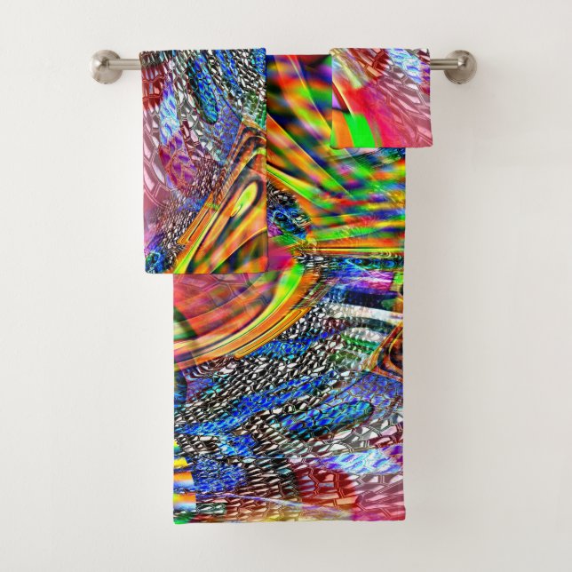 Conjunto De Toalhas Sobreposição de cores claras e vívidas sobre fundo (Insitu)