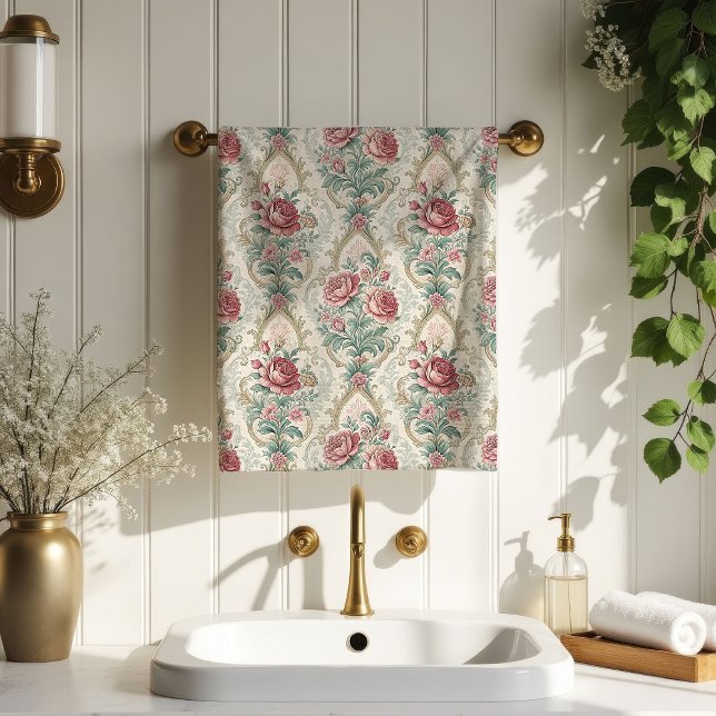 Conjunto De Toalhas Soft Pastel Towel Victorian Damask Bath Accent (Soft Pastel Towel Victorian Damask Bath Accent)