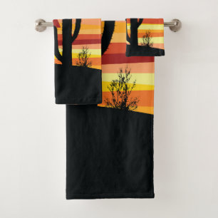Conjunto De Toalhas Sol do deserto geométrico