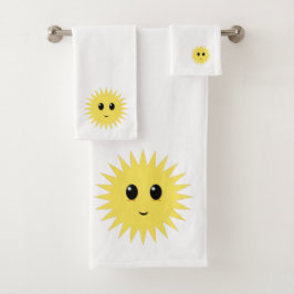 Conjunto De Toalhas Sol Feliz Adorável